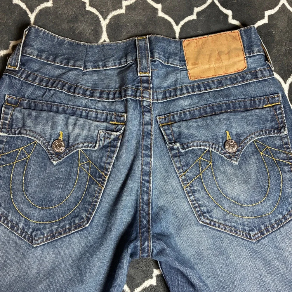 True Religion Mens Denim Shorts Blue Size 34 Made in USA Joey Cut 601471 Stitch